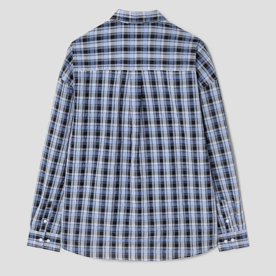 8 seconds Oversized Check Shirt — Sky Blue