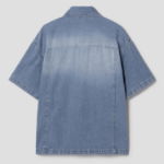 8 seconds Lightweight Pocket Detail Short-Sleeve Denim Shirt — Blue