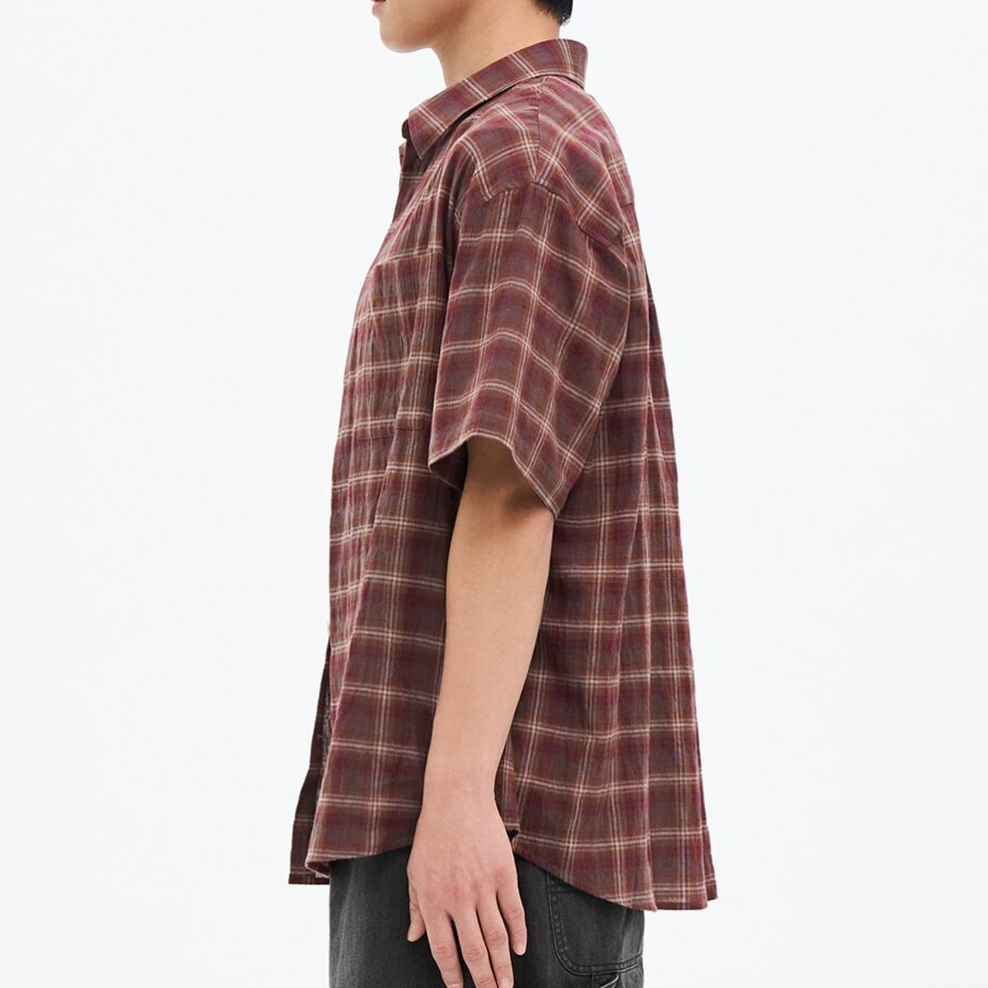 8 seconds Color Check Short-Sleeve Shirt — Red