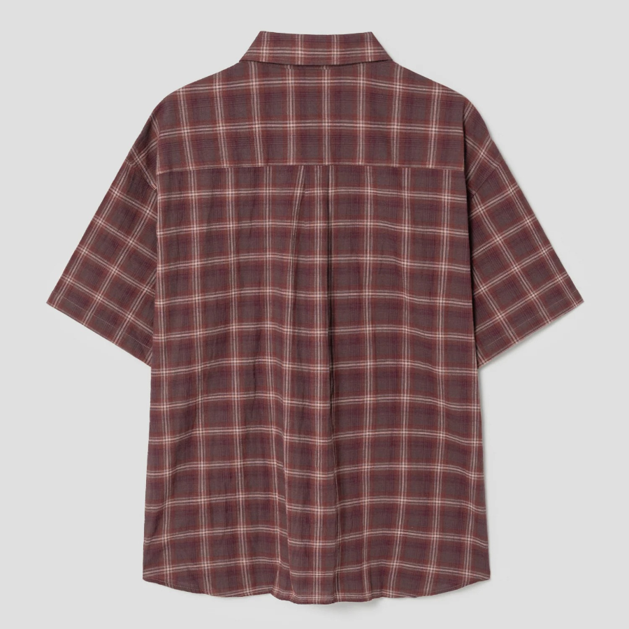 8 seconds Color Check Short-Sleeve Shirt — Red