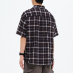 8 seconds Color Check Short-Sleeve Shirt — Brown