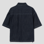 8 seconds Zip-Up Short-Sleeve Denim Shirt — Navy
