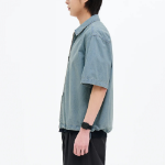8 seconds Zip-Up Short-Sleeve Denim Shirt — Sky Blue