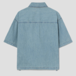 8 seconds Zip-Up Short-Sleeve Denim Shirt — Sky Blue