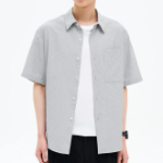 8 seconds Seersucker Stripe Short-Sleeve Shirt — Sky Blue