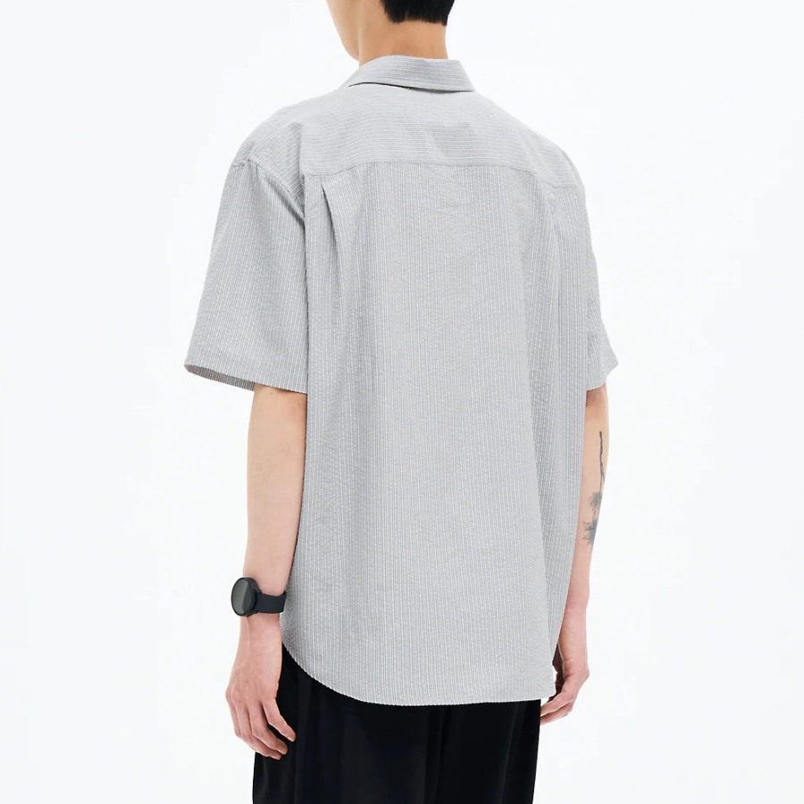 8 seconds Seersucker Stripe Short-Sleeve Shirt — Sky Blue