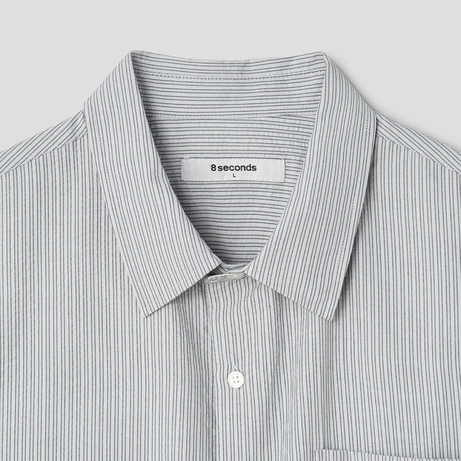 8 seconds Seersucker Stripe Short-Sleeve Shirt — Sky Blue