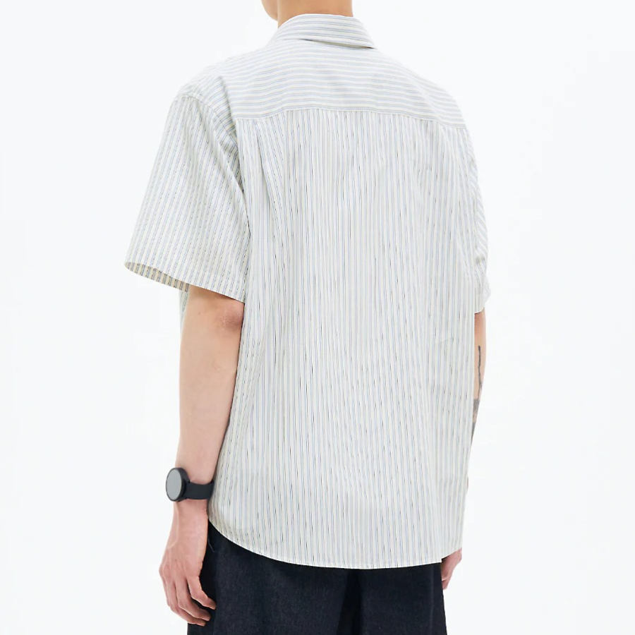 8 seconds Stripe Short-Sleeve Shirt — White