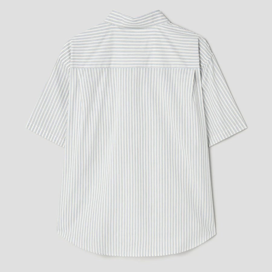8 seconds Stripe Short-Sleeve Shirt — White
