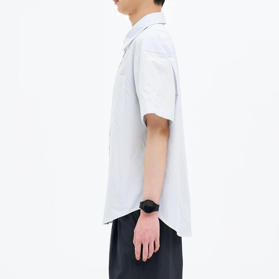 8 seconds Officer Overfit Short-Sleeve Shirt — Sky Blue