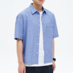 8 seconds Multi Stripe Short-Sleeve Shirt — Blue