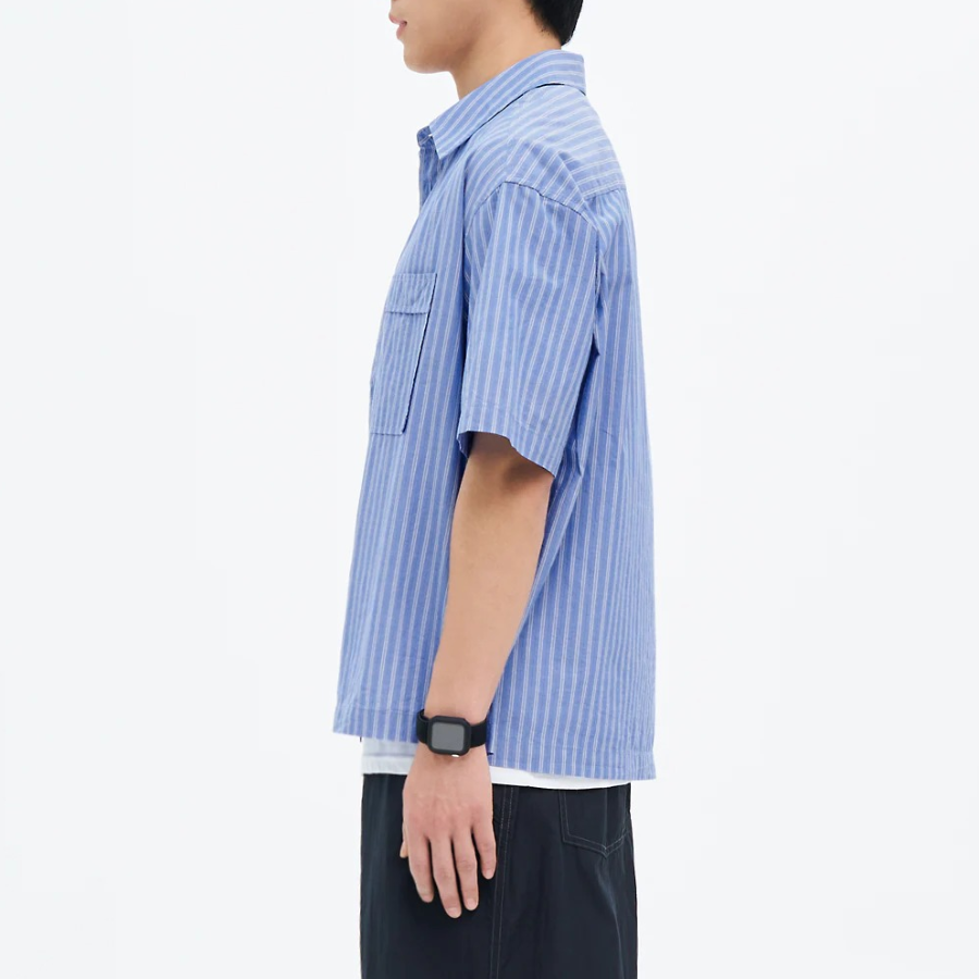 8 seconds Multi Stripe Short-Sleeve Shirt — Blue
