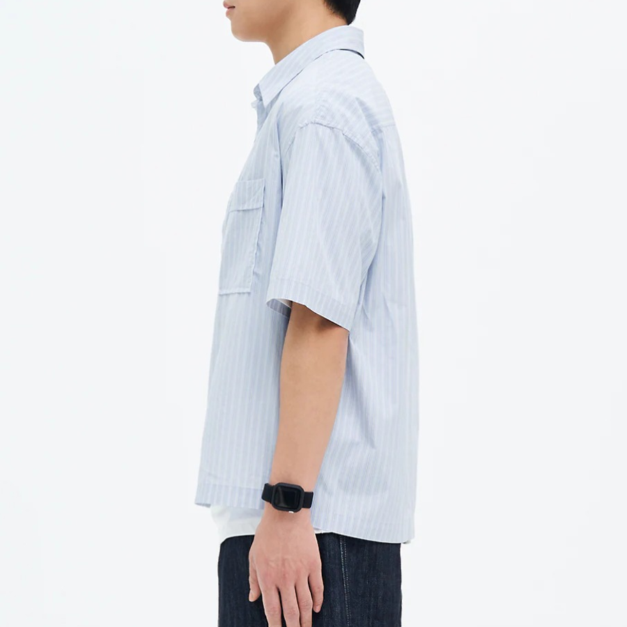 8 seconds Multi Stripe Short-Sleeve Shirt — Sky Blue