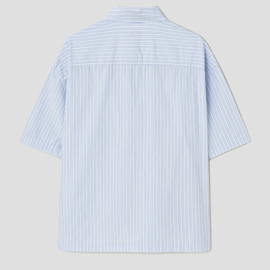 8 seconds Multi Stripe Short-Sleeve Shirt — Sky Blue