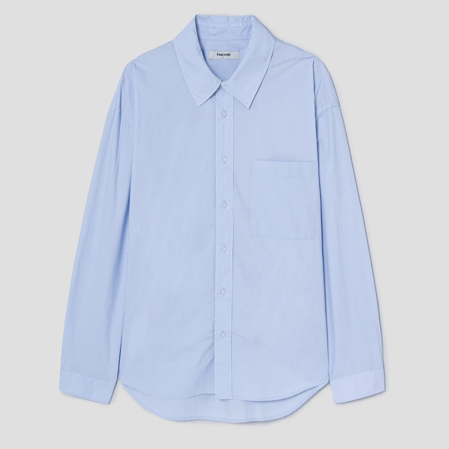 8 seconds 60s Cotton Poplin Overfit Shirt — Sky Blue