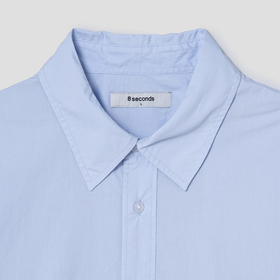 8 seconds 60s Cotton Poplin Overfit Shirt — Sky Blue