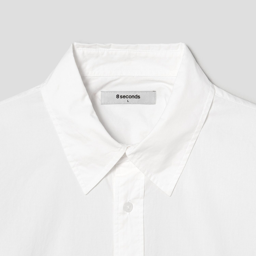 8 seconds 60s Cotton Poplin Overfit Shirt — White