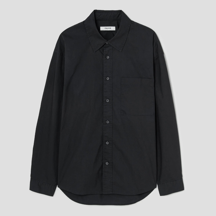 8 seconds 60s Cotton Poplin Overfit Shirt — Black