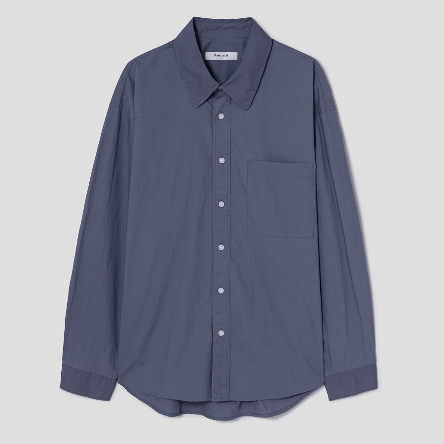 8 seconds 60s Cotton Poplin Overfit Shirt — Ash
