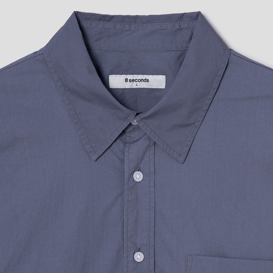 8 seconds 60s Cotton Poplin Overfit Shirt — Ash