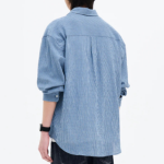 8 seconds Light Cotton Overfit Check Shirt — Bluе