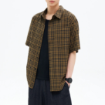8 seconds Check Short Sleeve Shirt — Brown