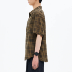 8 seconds Check Short Sleeve Shirt — Brown