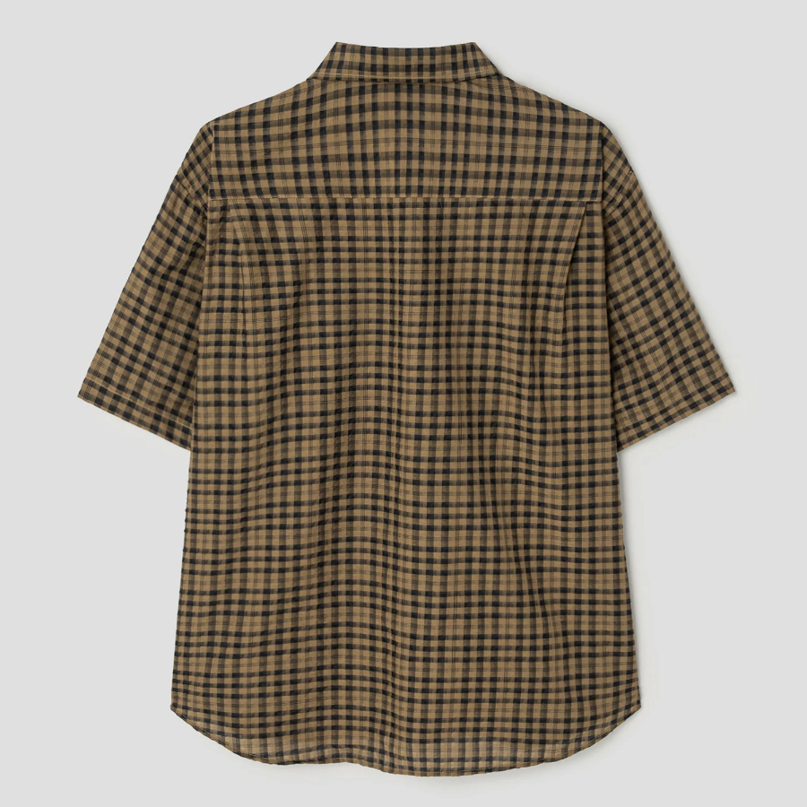 8 seconds Check Short Sleeve Shirt — Brown