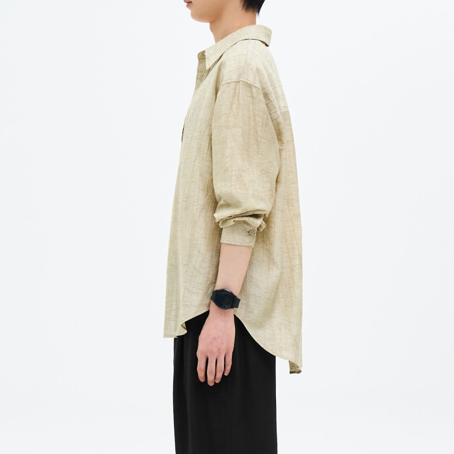 8 seconds Linen Blended Shirt — Beige
