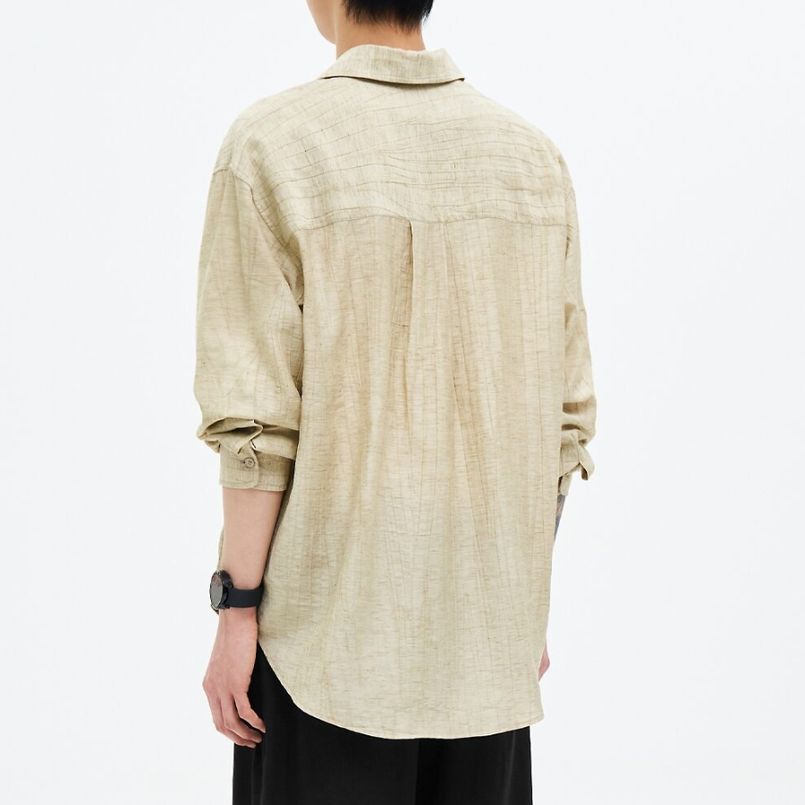 8 seconds Linen Blended Shirt — Beige