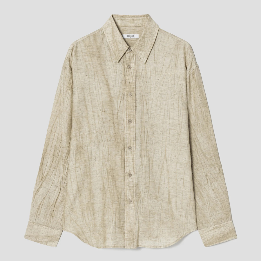 8 seconds Linen Blended Shirt — Beige