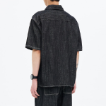 8 seconds Short-Sleeve Lightweight Denim Shirt — Black