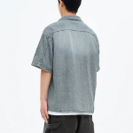8 seconds Vintage Washed Denim Short-Sleeve Shirt — Sky Blue