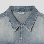 8 seconds Vintage Washed Denim Short-Sleeve Shirt — Sky Blue