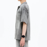 8 seconds Vintage Washed Denim Short-Sleeve Shirt — Grey