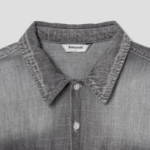 8 seconds Vintage Washed Denim Short-Sleeve Shirt — Grey