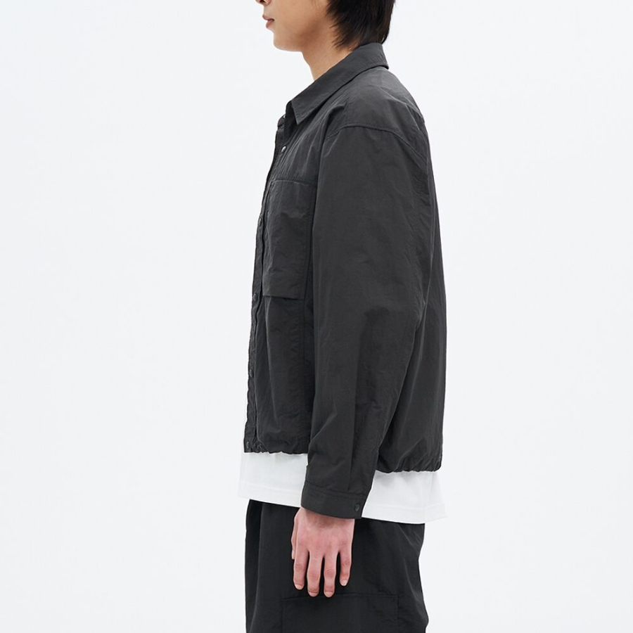 8 seconds Ripstop Nylon Shacket — Ash