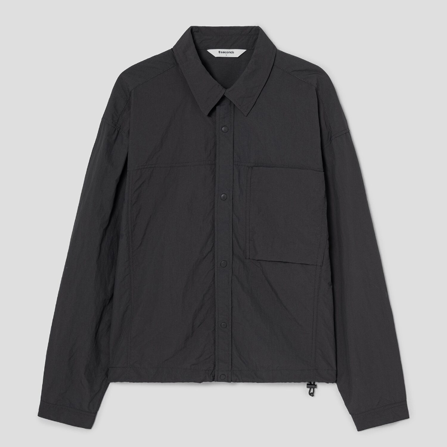 8 seconds Ripstop Nylon Shacket — Ash