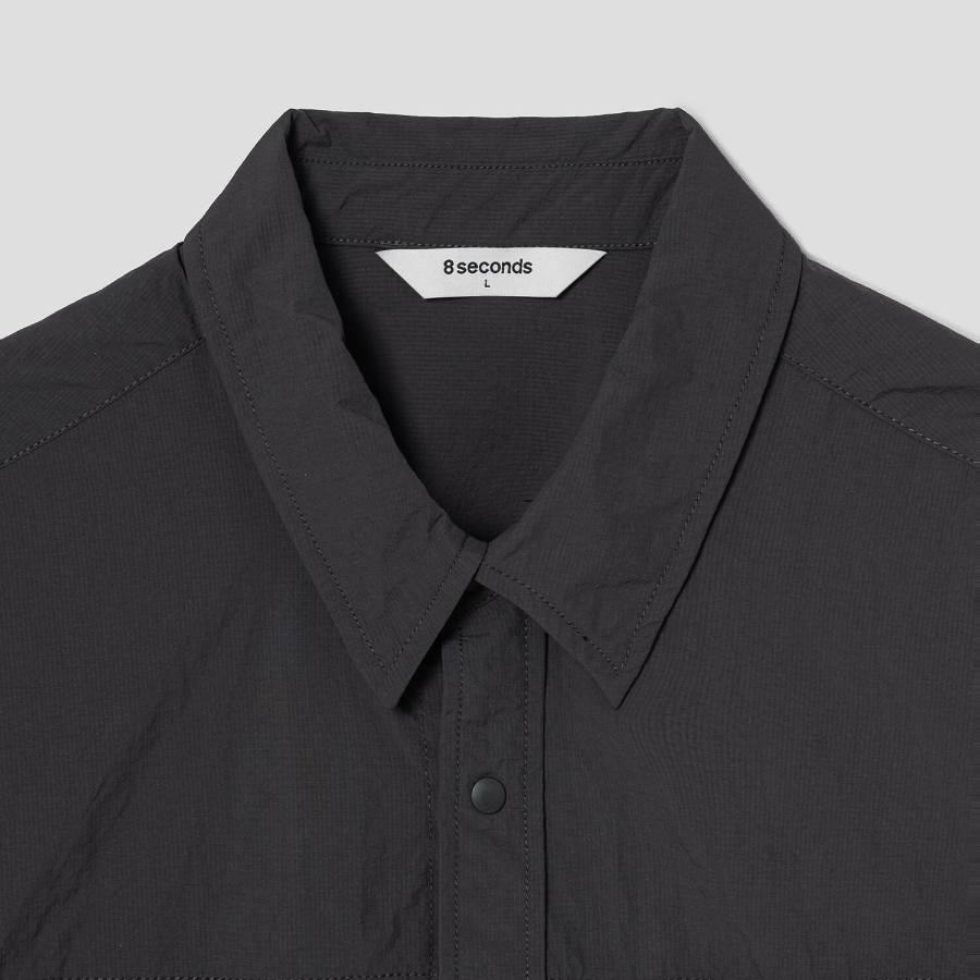 8 seconds Ripstop Nylon Shacket — Ash