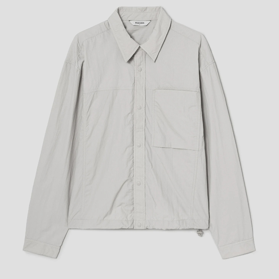 8 seconds Ripstop Nylon Shacket — Light Grey