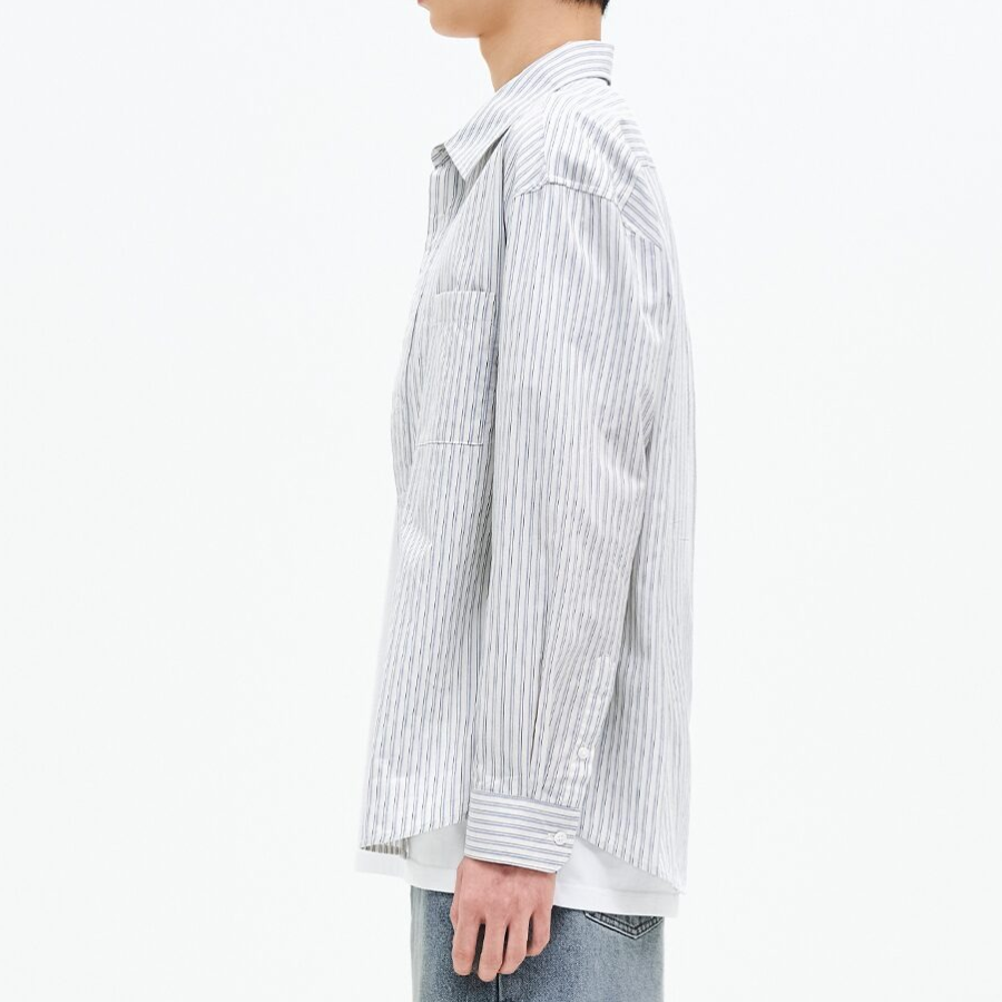 8 seconds Pinstripe Shirt — Ivory