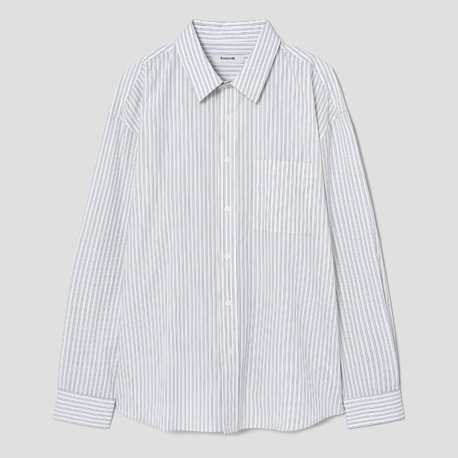 8 seconds Pinstripe Shirt — Ivory