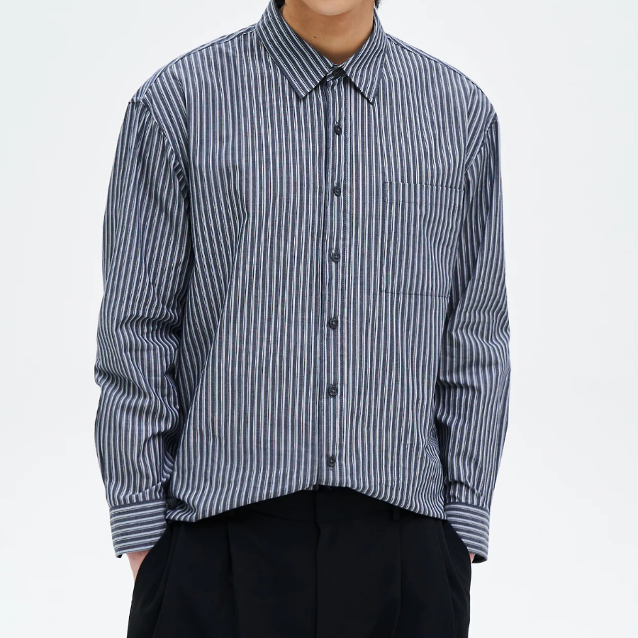 8 seconds Pinstripe Shirt — Ash