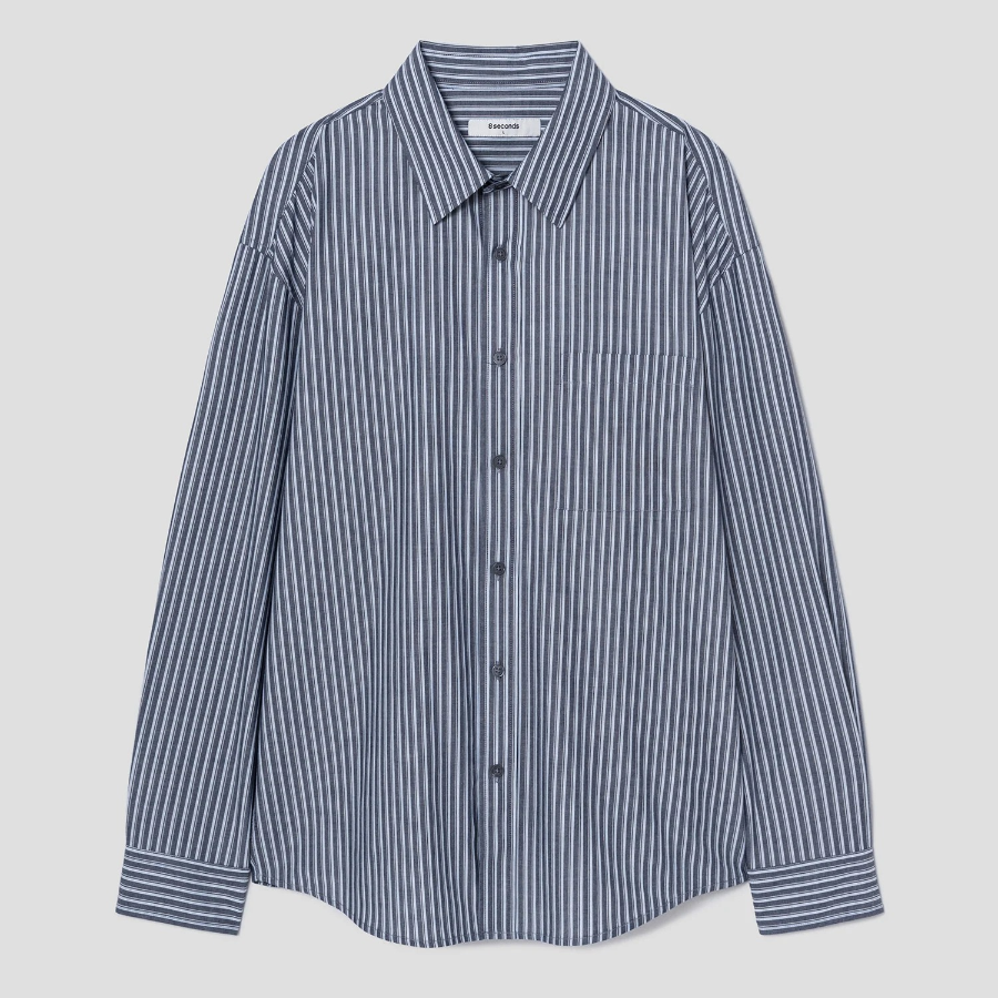 8 seconds Pinstripe Shirt — Ash