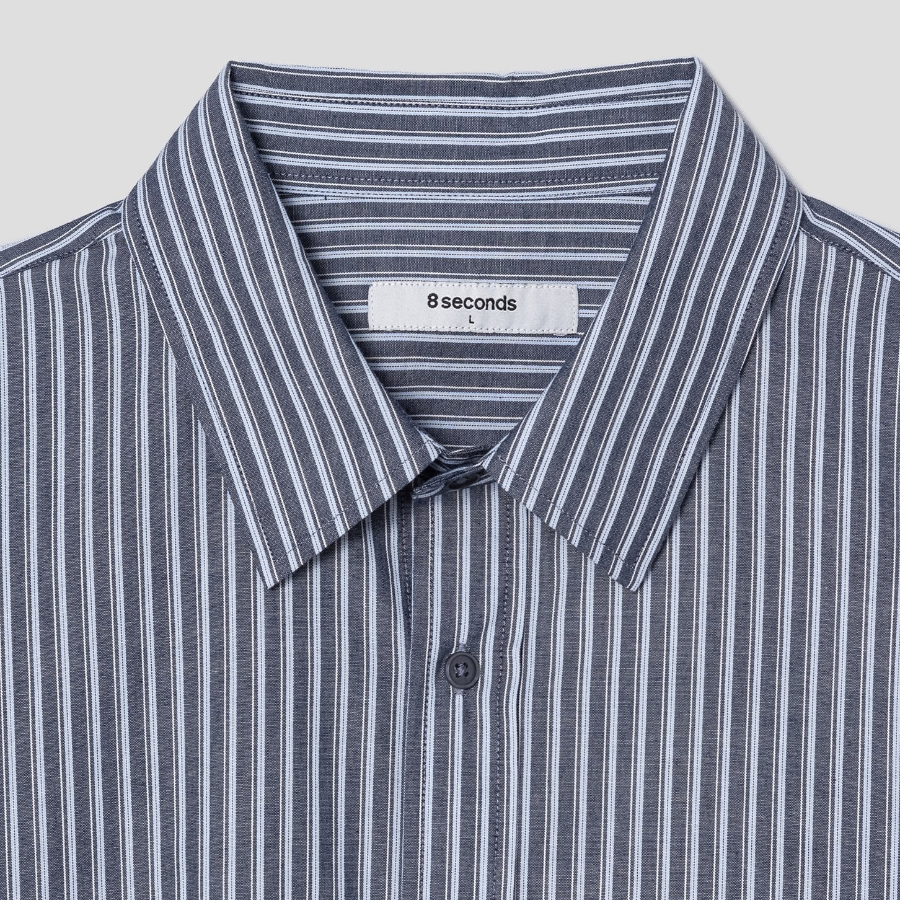 8 seconds Pinstripe Shirt — Ash