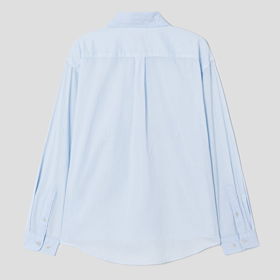 8 seconds Sheer Cotton Garment Dyeing Shirt — Sky Blue