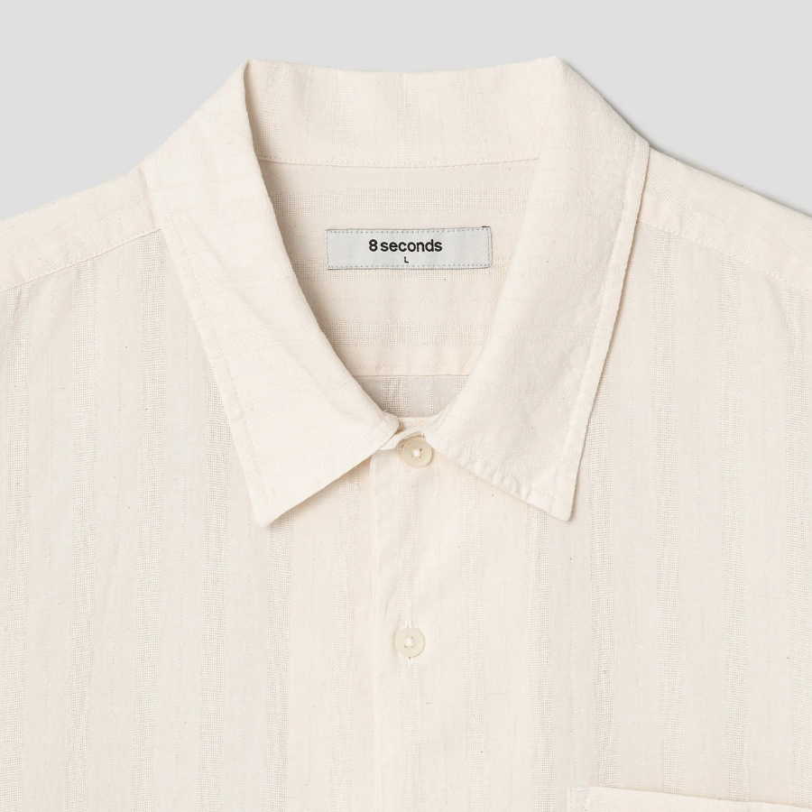 8 seconds Jacquard Short Sleeve Shirt — Ivory