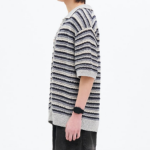 8 seconds Multi Stripe Collar Cardigan — Light Grey