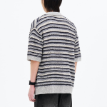 8 seconds Multi Stripe Collar Cardigan — Light Grey