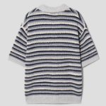 8 seconds Multi Stripe Collar Cardigan — Light Grey